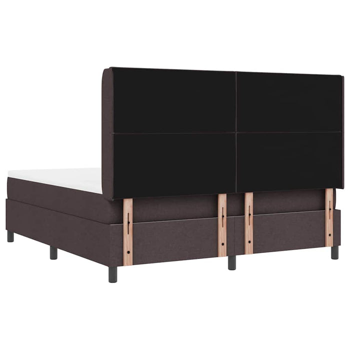 Pat cu arcuri cu headboard Maro închis 180 x 200 cm țesătură WALTI