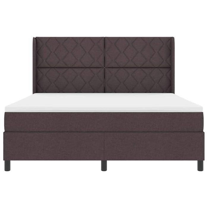 Pat cu arcuri cu headboard Maro închis 180 x 200 cm țesătură WALTI