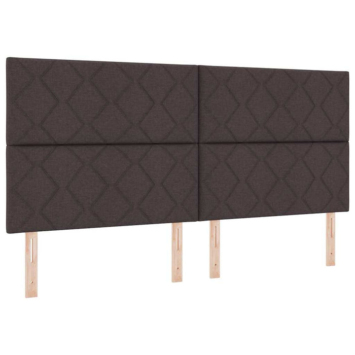 Pat cu arcuri cu saltea Maro închis 200 x 200 cm țesătură - WALTI WALTI