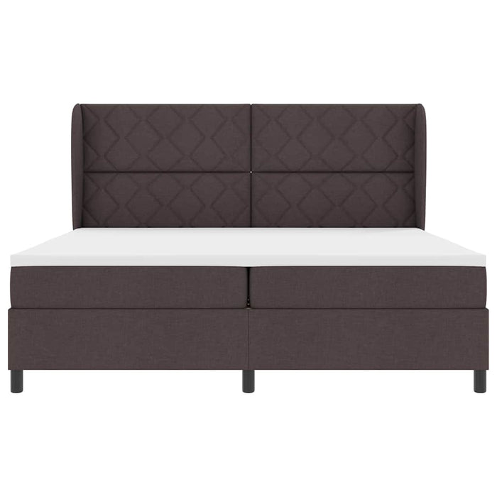 Pat cu arcuri cu saltea Maro închis 200 x 200 cm țesătură - WALTI WALTI