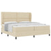 Pat cu arcuri cu saltea cu headboard Crem 200 x 200 cm țesătură - WALTI WALTI