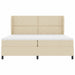 Pat cu arcuri cu saltea cu headboard Crem 200 x 200 cm țesătură - WALTI WALTI