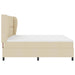Pat cu arcuri cu saltea cu headboard Crem 200 x 200 cm țesătură - WALTI WALTI
