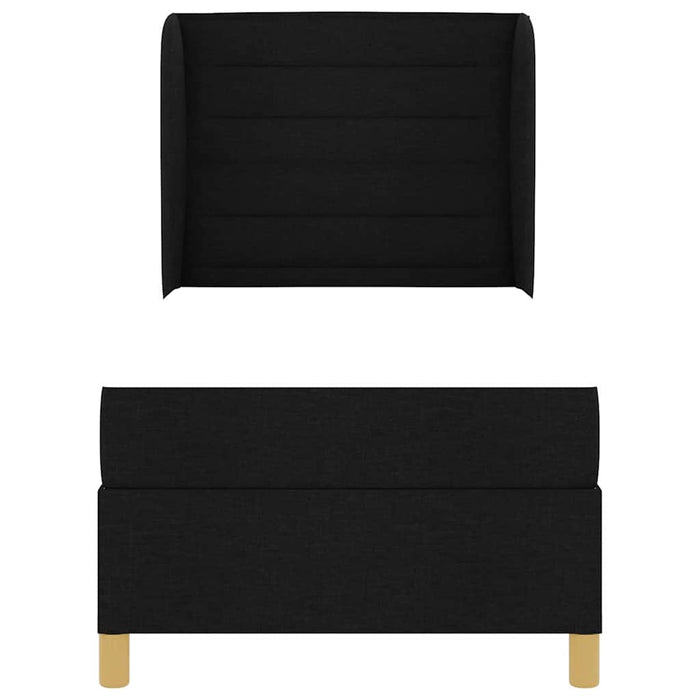 Pat cu saltea cu arcuri Gri închis 90x190 cm Negru 80 x 200 cm - WALTI WALTI