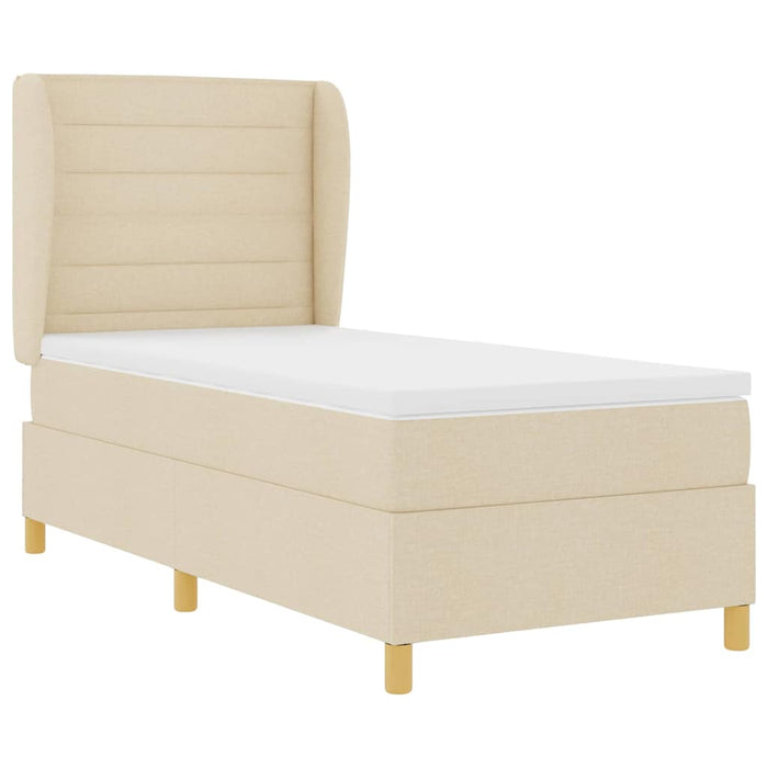 Pat cu saltea cu arcuri Gri închis 90x190 cm Crem 90 x 200 cm - WALTI WALTI