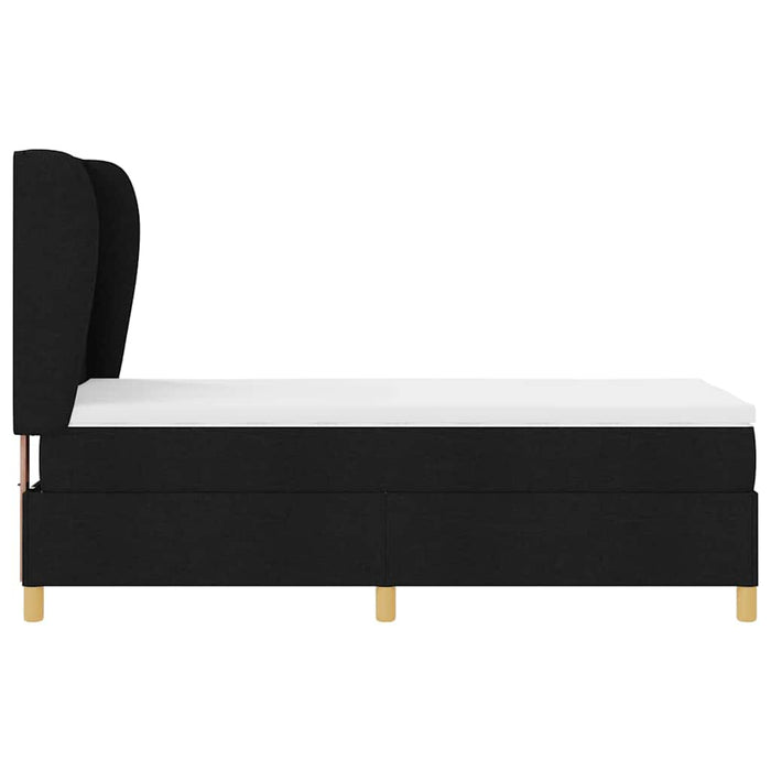 Pat cu saltea cu arcuri Gri închis 90x190 cm Negru 100 x 200 cm - WALTI WALTI