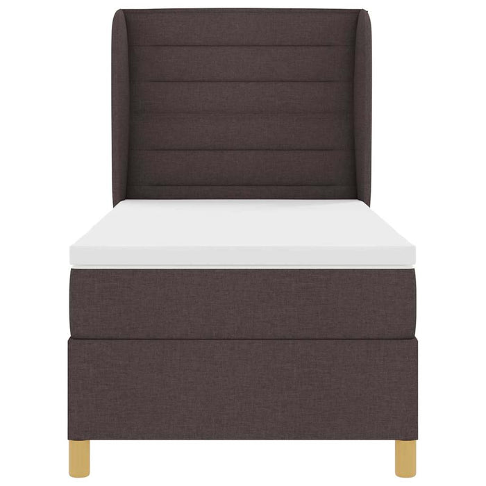 Pat cu saltea cu arcuri Gri închis 90x190 cm Maro închis - WALTI WALTI