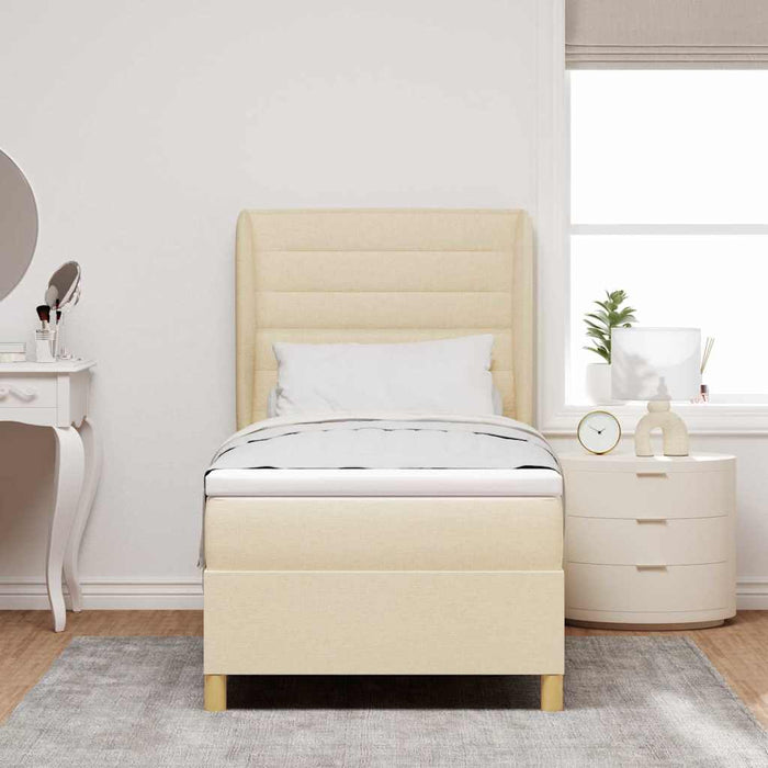 Pat cu saltea cu arcuri Gri închis 90x190 cm Crem 100 x 200 cm - WALTI WALTI