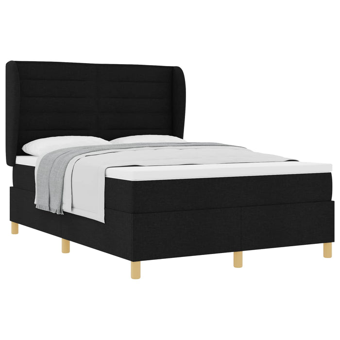 Pat cu saltea cu arcuri Gri închis 90x190 cm Negru 140 x 190 cm - WALTI WALTI