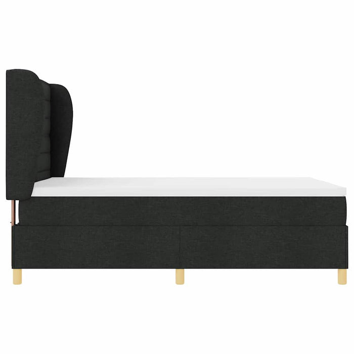 Pat cu saltea cu arcuri Gri închis 90x190 cm Negru 160 x 200 cm - WALTI WALTI