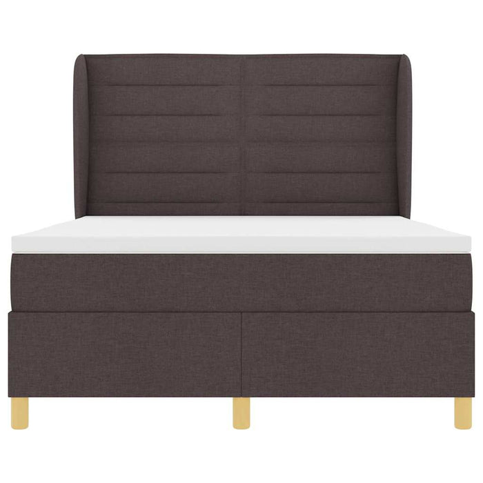 Pat cu arcuri cu saltea Maro închis 200 x 160 cm țesătură - WALTI WALTI