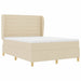 Pat cu arcuri cu saltea cu headboard Crem 200 x 160 cm țesătură - WALTI WALTI