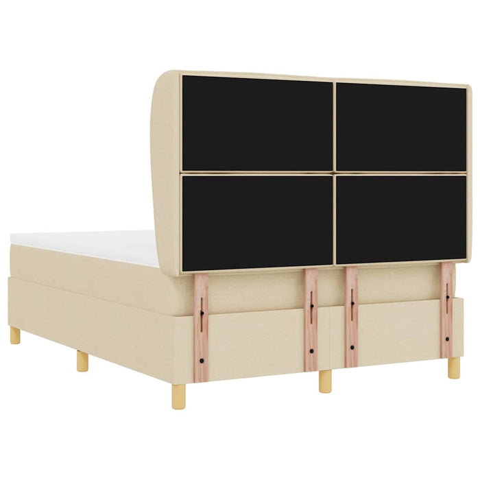 Pat cu arcuri cu saltea cu headboard Crem 200 x 160 cm țesătură - WALTI WALTI