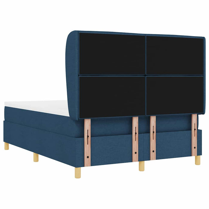 Pat cu saltea cu arcuri Gri închis 90x190 cm albastru țesătură - WALTI WALTI