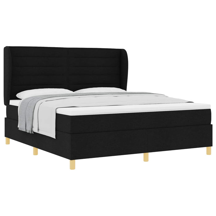 Pat cu saltea cu arcuri Gri închis 90x190 cm Negru 180 x 200 cm - WALTI WALTI