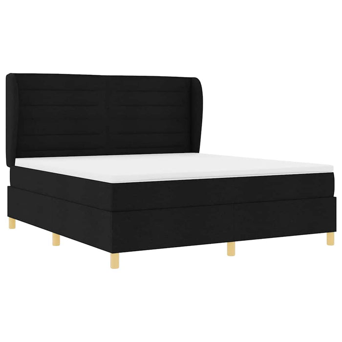 Pat cu saltea cu arcuri Gri închis 90x190 cm Negru 180 x 200 cm - WALTI WALTI