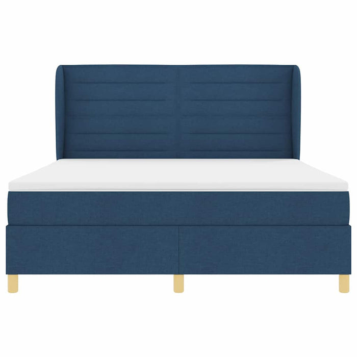 Pat cu saltea cu arcuri Gri închis 90x190 cm albastru țesătură - WALTI WALTI