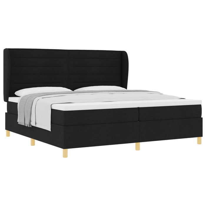 Pat cu saltea cu arcuri Gri închis 90x190 cm Negru 200 x 200 cm - WALTI WALTI