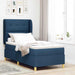 Pat cu arcuri cu headboard Manual albastru 190 x 90 cm țesătură - WALTI WALTI