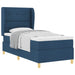 Pat cu arcuri cu headboard Manual albastru 190 x 90 cm țesătură - WALTI WALTI