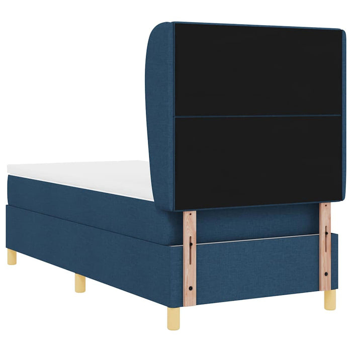Pat cu arcuri cu headboard Manual albastru 190 x 90 cm țesătură - WALTI WALTI