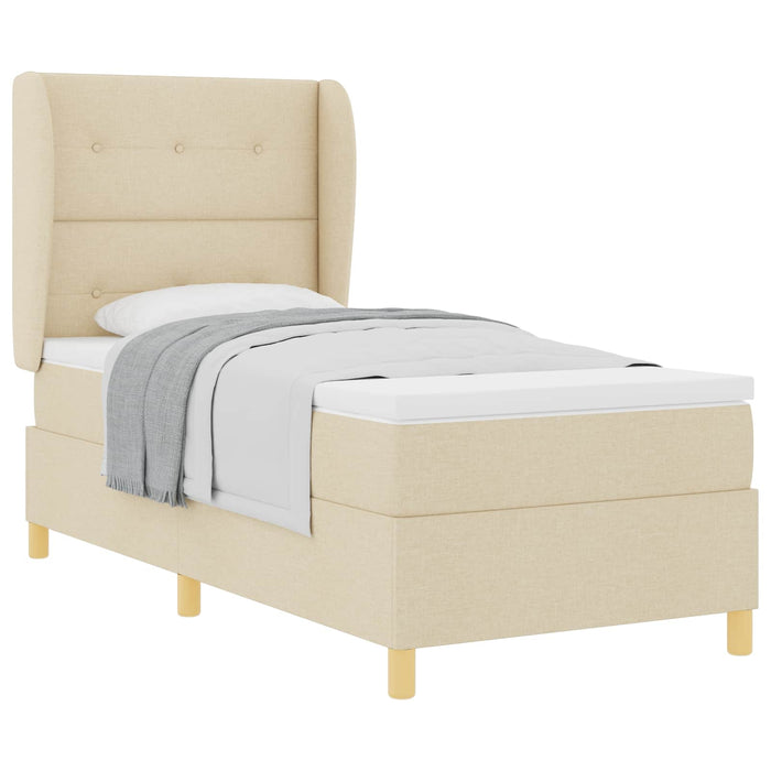Pat cu saltea cu arcuri Gri închis 90x190 cm Crem 90 x 200 cm - WALTI WALTI