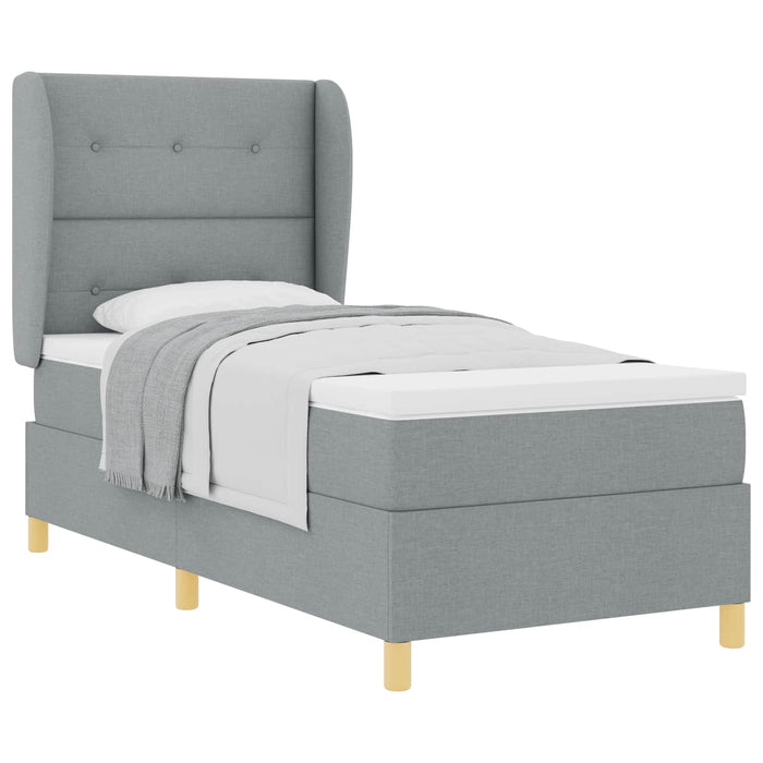 Pat cu arcuri cu pernă Manual Gri deschis 200 x 100 cm țesătură - WALTI WALTI
