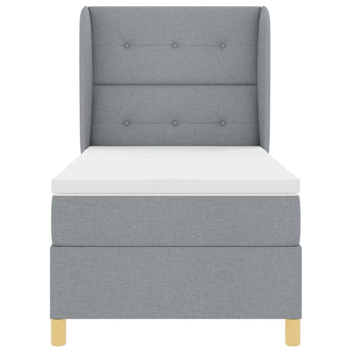 Pat cu arcuri cu pernă Manual Gri deschis 200 x 100 cm țesătură - WALTI WALTI