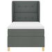Pat cu arcuri cu headboard Gri închis 200 x 100 cm țesătură - WALTI WALTI