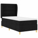 Pat cu arcuri cu headboard Manual Negru 200 x 100 cm țesătură - WALTI WALTI