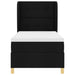 Pat cu arcuri cu headboard Manual Negru 200 x 100 cm țesătură - WALTI WALTI