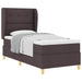 Pat cu arcuri cu headboard Maro închis 200 x 100 cm țesătură - WALTI WALTI