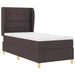 Pat cu arcuri cu headboard Maro închis 200 x 100 cm țesătură - WALTI WALTI