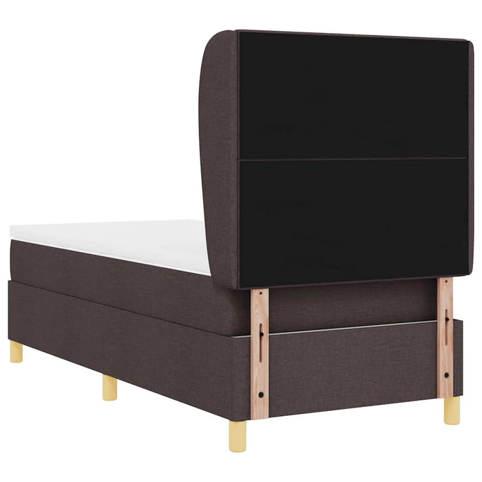 Pat cu arcuri cu headboard Maro închis 200 x 100 cm țesătură - WALTI WALTI