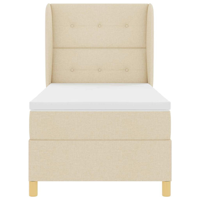 Pat cu saltea cu arcuri Gri închis 90x190 cm Crem 100 x 200 cm - WALTI WALTI