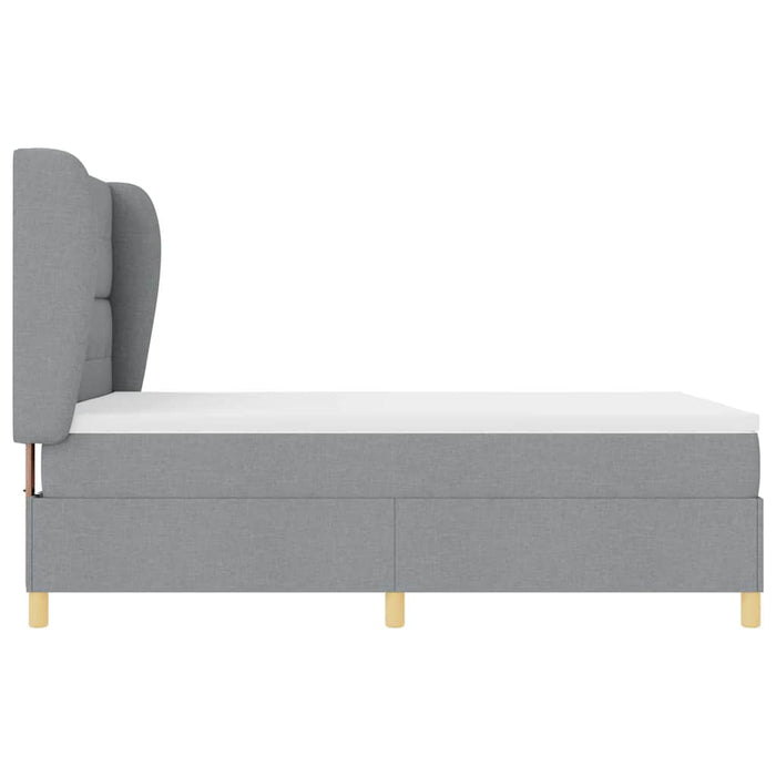 Pat cu saltea cu arcuri Gri închis 90x190 cm Gri deschis - WALTI WALTI