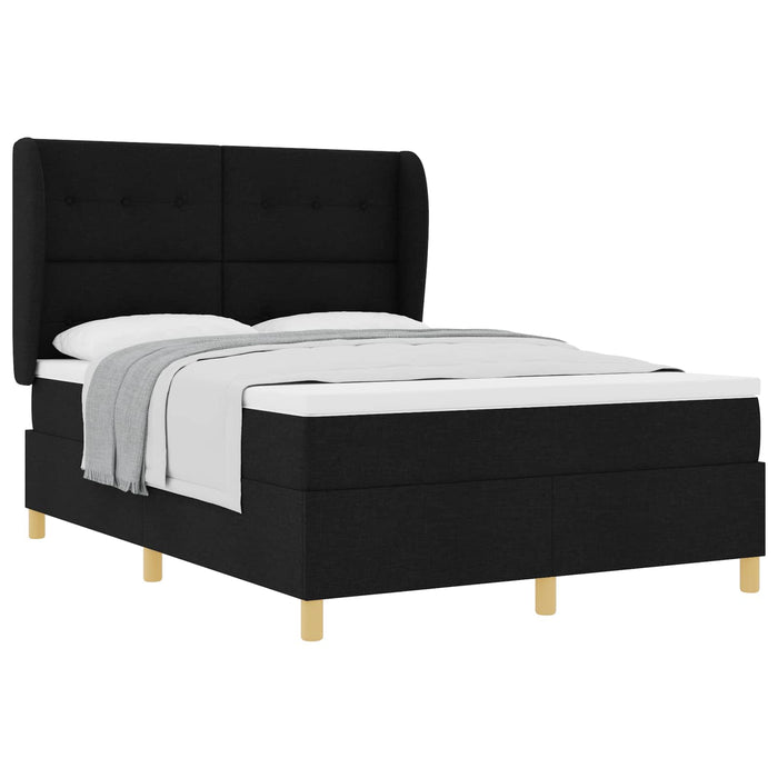 Pat cu saltea cu arcuri Gri închis 90x190 cm Negru 140 x 190 cm - WALTI WALTI