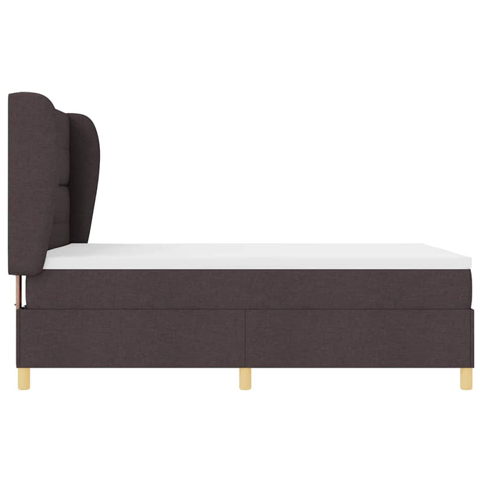 Pat cu saltea cu arcuri Gri închis 90x190 cm Maro închis - WALTI WALTI