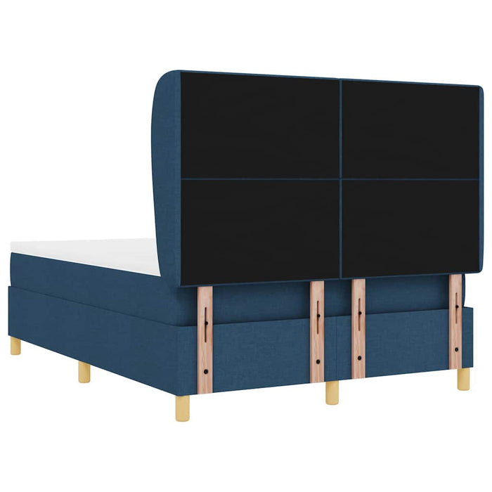 Pat cu saltea cu arcuri Gri închis 90x190 cm albastru țesătură - WALTI WALTI