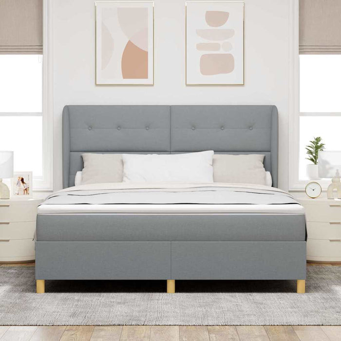 Pat cu saltea cu arcuri Gri închis 90x190 cm Gri deschis - WALTI WALTI
