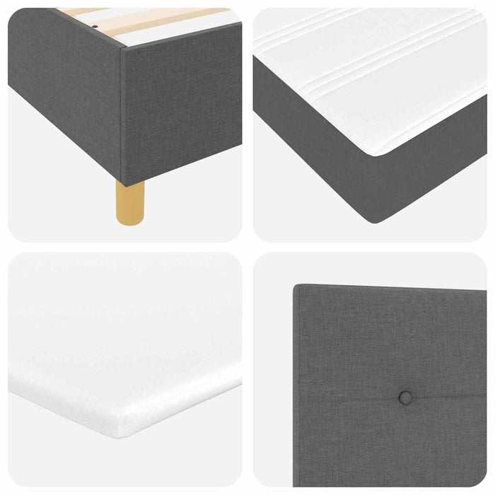 Pat cu arcuri cu headboard Gri închis 200 x 180 cm țesătură WALTI