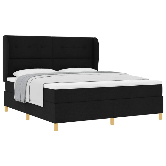 Pat cu saltea cu arcuri Gri închis 90x190 cm Negru 180 x 200 cm - WALTI WALTI