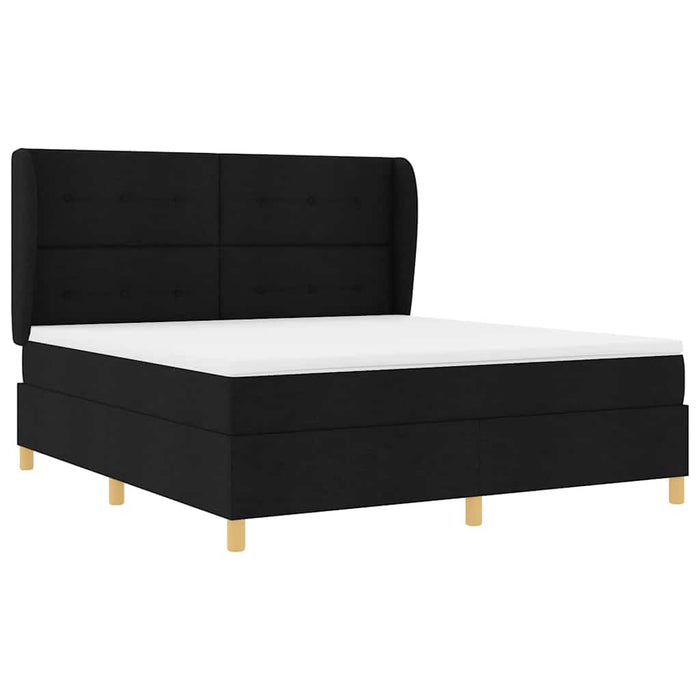 Pat cu saltea cu arcuri Gri închis 90x190 cm Negru 180 x 200 cm - WALTI WALTI