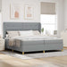 Pat cu arcuri cu headboard Gri deschis 200 x 200 cm țesătură - WALTI WALTI