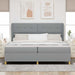 Pat cu arcuri cu headboard Gri deschis 200 x 200 cm țesătură - WALTI WALTI