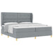 Pat cu arcuri cu headboard Gri deschis 200 x 200 cm țesătură - WALTI WALTI