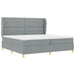 Pat cu arcuri cu headboard Gri deschis 200 x 200 cm țesătură - WALTI WALTI