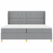 Pat cu arcuri cu headboard Gri deschis 200 x 200 cm țesătură - WALTI WALTI