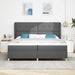 Pat cu arcuri cu headboard Gri închis 200 x 200 cm țesătură - WALTI WALTI