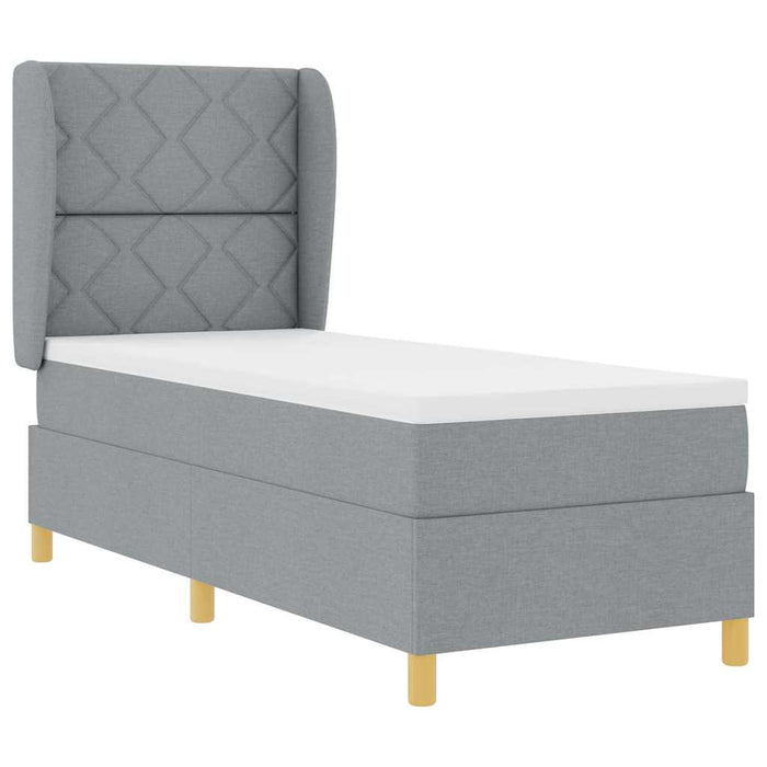 Pat cu saltea cu arcuri Gri închis 90x190 cm Gri deschis - WALTI WALTI